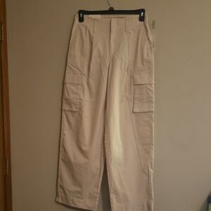 New A New Day‎ Women's Size 8 Wide Leg Highest Rise Straight Cargo Cream Pants